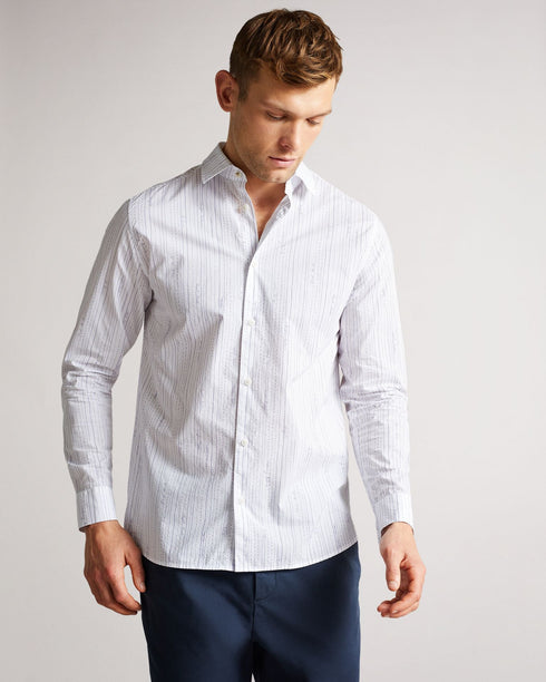 HADLO-Shirts-Hadlo: A Classic Shirt With A Twist. This 100% Cotton Long-sleeved Shirt Features A Pale Sketched Print: A Little Visual Texture To Switch Up Your Work Wardrobe. Ted Baker menswear collection Long-sleeved shirt 100% cotton Striped pattern Button-up front cuffs and collar Our model is 6'2\ / 1.87m and wears a Ted size 3 "- Ted Baker Romania